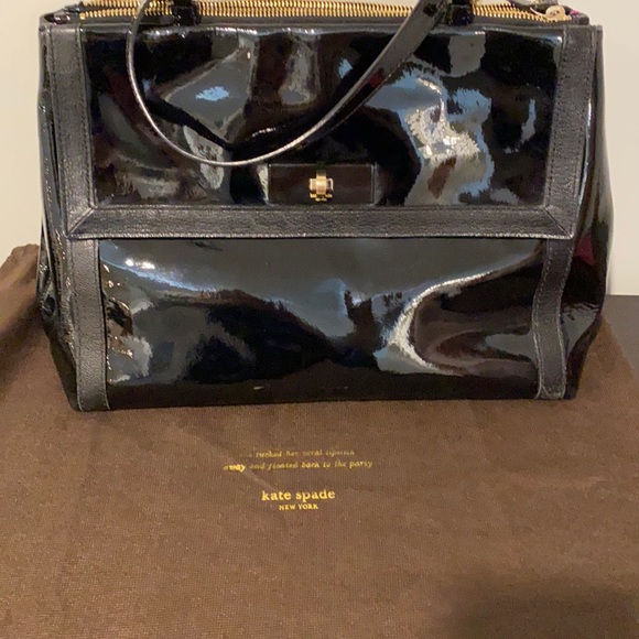 Kate Spade Black Patent Leather Purse - Picture 1 of 6